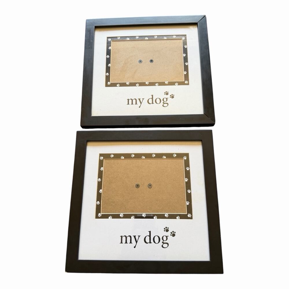 Prinz “My Dog” Black Wood Picture Frame 4x6 Pet Photo Frame Set of 2 Easel/Wall